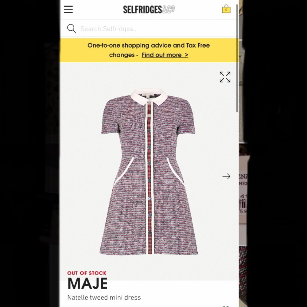 Maje tweed button down dress